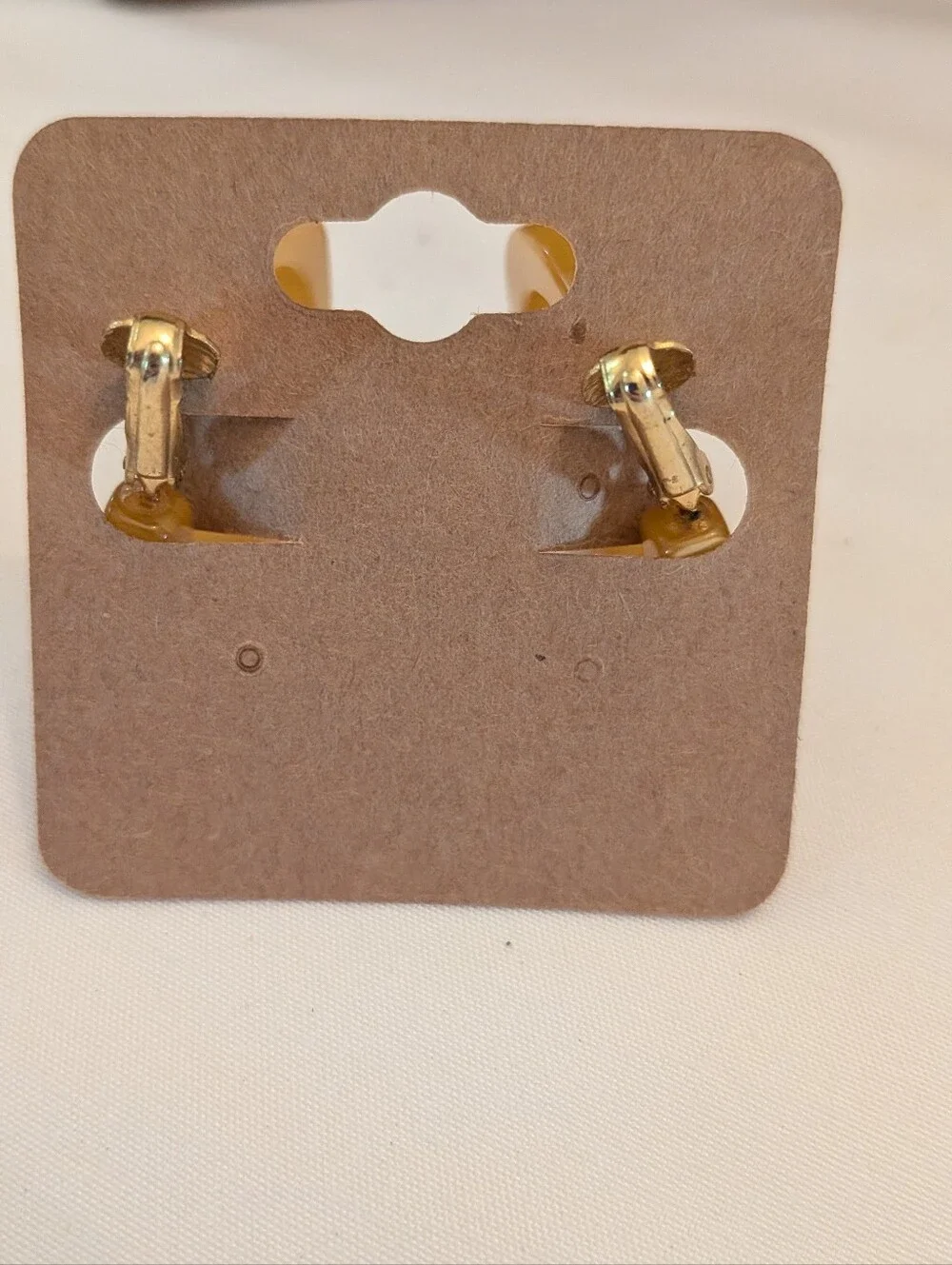 Yellow Resin Hoop Clip On Earrings - Women's Fashion Jewelry
